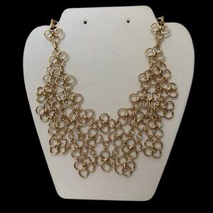 NWOT Banana Republic Multi Circle Statement Necklace Gold Tone Adjustable